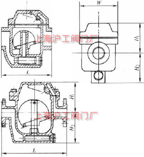 CS15H-16CCS45H-16C ɰ븡ʽˮҪμṹߴʾͼ