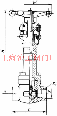 DZ11H、DZ11Y 型 150(Lb)~800(Lb) 锻钢低温闸阀外形及结构尺寸示意图