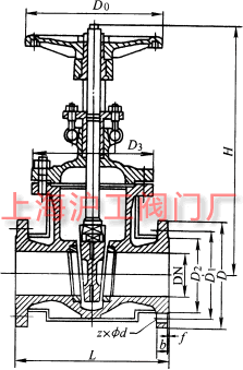 BZ41HBZ41WBZ41Y  PN16~PN40 ¼ʽШʽբҪμṹߴʾͼ