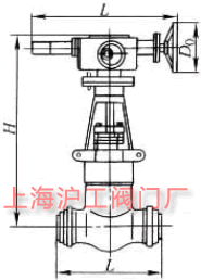 Z961Y-P54100V、Z961Y-P54140V、Z961Y-P54170V 型高温高压电动电站闸阀主要外形及结构尺寸示意图